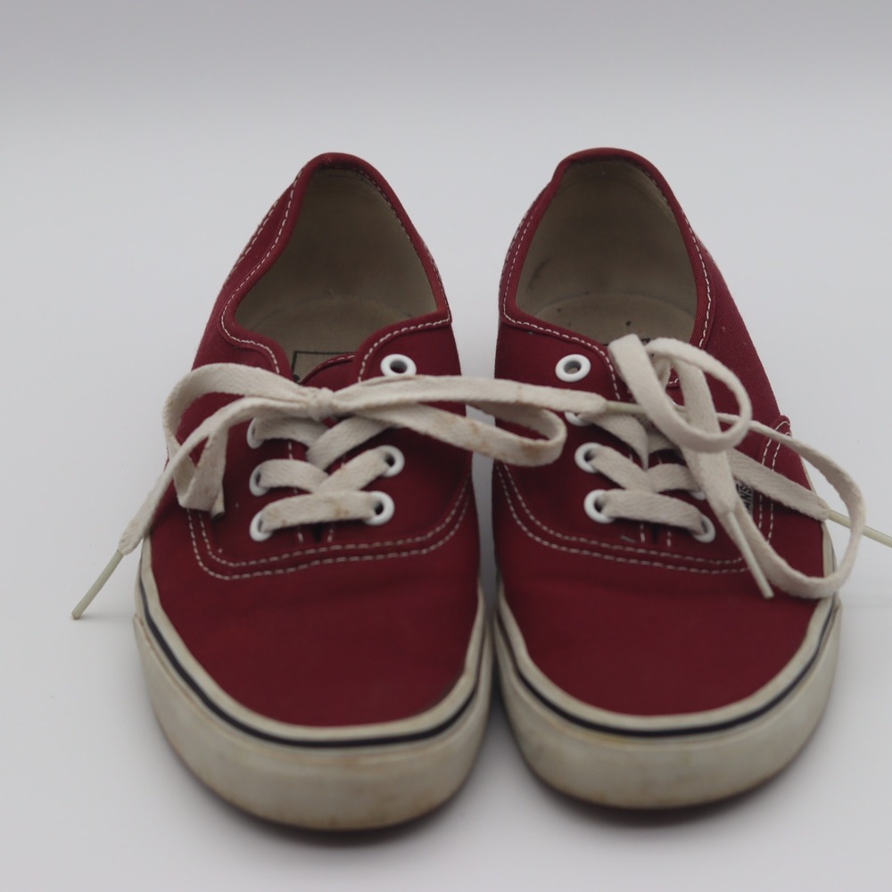 Vans Authentic Burgundy Canvas Low Top Skate Shoes Maroon Mens Womens